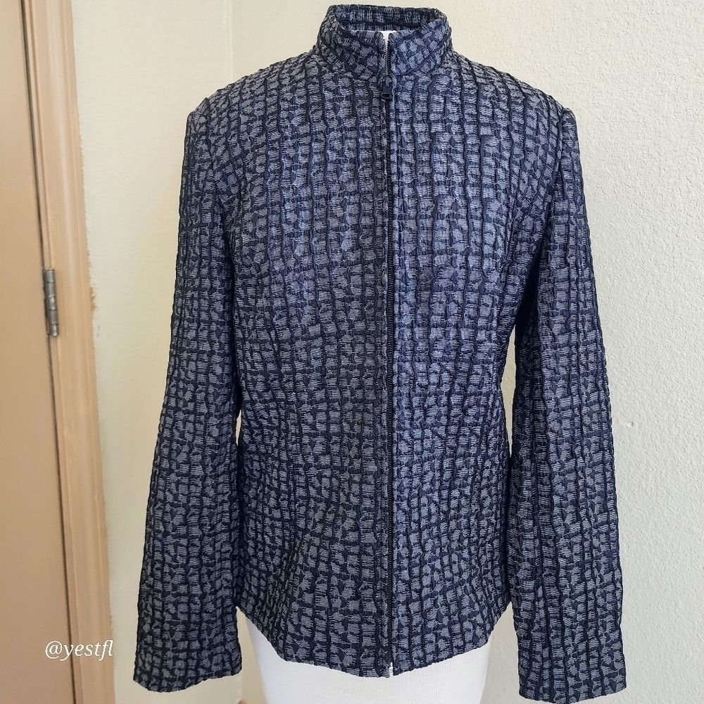 Due Per Due texture zip up jacket M